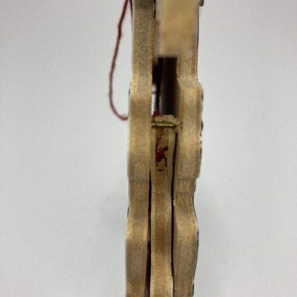 Santa Claus Ark & Animals and Jumping Jack Pull String Vintage Wood Ornaments - Picture 4 of 10